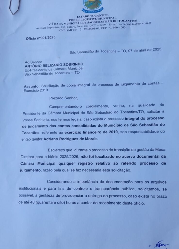 Oficio ao belizario 1