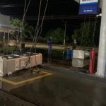 Na madrugada desta sexta feira, dia 26, uma forte chuva acompanhada de ventania atingiu a cidade