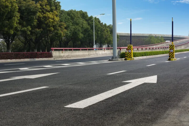 Road with arrow